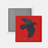 IK BEN RAVEN Flying Crow Art Magnet (Voorkant / Achterkant)
