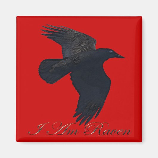 IK BEN RAVEN Flying Crow Art Magnet (Voorkant)
