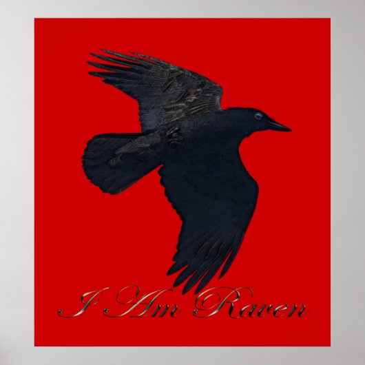 IK BEN RAVEN II Flying Raven Art Poster (Voorkant)