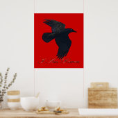 IK BEN RAVEN II Flying Raven Art Poster (Keuken)