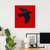 IK BEN RAVEN II Flying Raven Art Poster (Thuiskantoor)