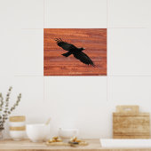 IK BEN RAVEN III Vliegend Black Raven Art Poster (Keuken)