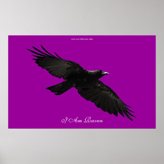 IK BEN RAVEN III Vliegend Black Raven Art Poster (Voorkant)