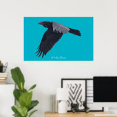 IK BEN RAVEN V Flying Black Raven Art Poster (Thuiskantoor)