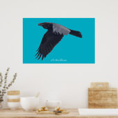 IK BEN RAVEN V Flying Black Raven Art Poster (Keuken)