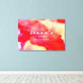 Ik ben RED WATERVERF Bat Mitzvah Inloggen Board Canvas Afdruk (Insitu (Houten vloer))