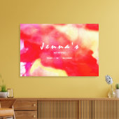 Ik ben RED WATERVERF Bat Mitzvah Inloggen Board Canvas Afdruk (Insitu (Woonkamer))