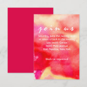 Ik ben RED WATERVERF Bat Mitzvah Reception Kaart (Voorkant / Achterkant)