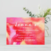 Ik ben RED WATERVERF Bat Mitzvah Uitnodiging (Staand voorkant)