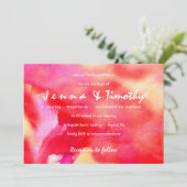 Ik ben RED WATERVERF bruiloft uitnodiging (Staand voorkant)