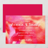 Ik ben RED WATERVERF bruiloft uitnodiging (Voorkant / Achterkant)