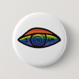 IK BEN Regenboog trots Ronde Button 5,7 Cm