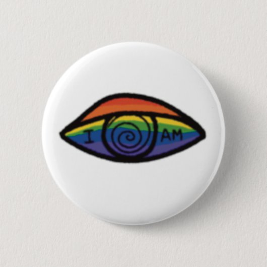 IK BEN Regenboog trots Ronde Button 5,7 Cm (Voorkant)
