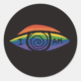 IK BEN Regenboog trots Ronde Sticker