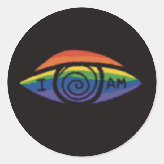 IK BEN Regenboog trots Ronde Sticker (Voorkant)