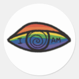 IK BEN Regenboog trots Ronde Sticker