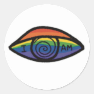 IK BEN Regenboog trots Ronde Sticker