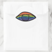IK BEN Regenboog trots Ronde Sticker (Tas)