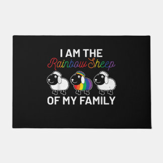 Ik ben regenboogschapen van mijn familie | Schapen Deurmat