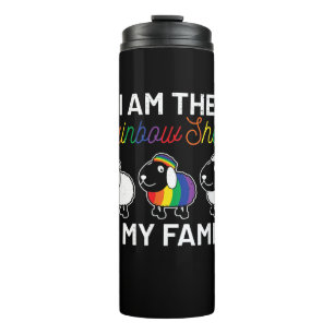 Ik ben regenboogschapen van mijn familie Schapen Thermosbeker