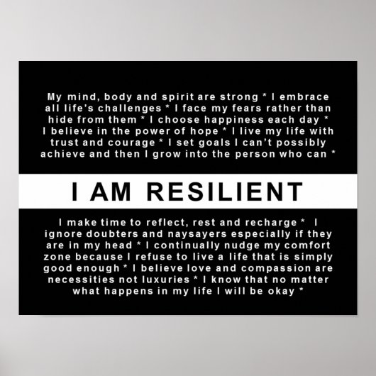 IK BEN RESILIENTE Poster om u te inspireren en te  (Voorkant)