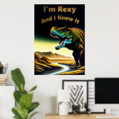 Ik ben Rexy en ik weet het - Dinosaur Poster (Thuiskantoor)