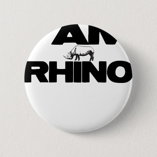 IK BEN RHINO RONDE BUTTON 5,7 CM (Voorkant)