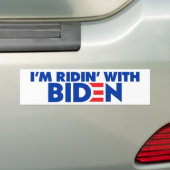 Ik ben Ridin met Biden 2024 Bumpersticker (Op auto)
