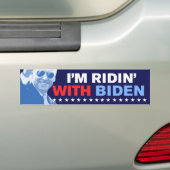 Ik ben Ridin met Biden 2024 Bumpersticker (Op auto)