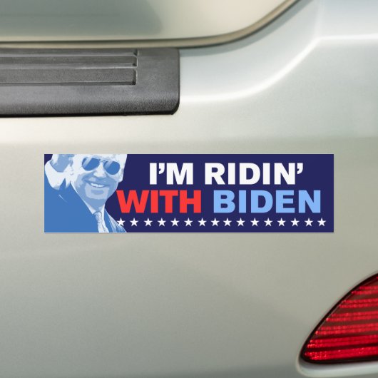 Ik ben Ridin met Biden 2024 Bumpersticker (Op auto)