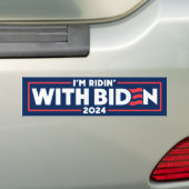 Ik ben Ridin met Biden 2024 Bumpersticker (Op auto)