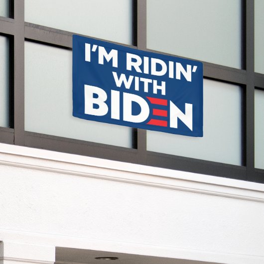 Ik ben Ridin met Biden 2024 Spandoek (Buitenkant Gebouw)