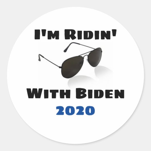Ik ben Ridin' met Biden in 2020 Ronde Sticker (Voorkant)