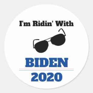 Ik ben Ridin met Biden in 2020 Ronde Sticker