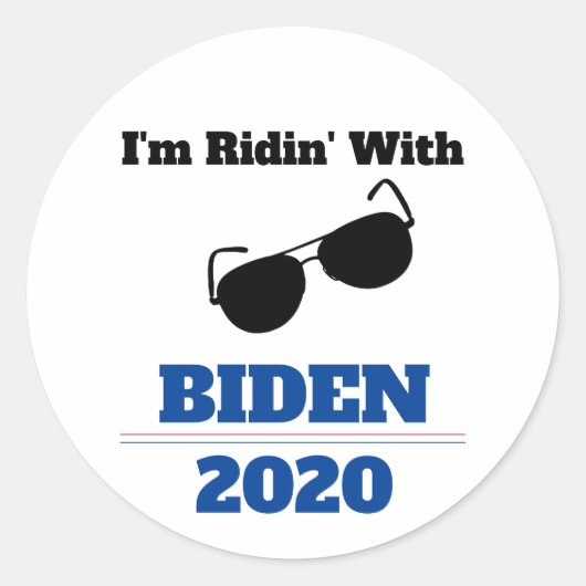 Ik ben Ridin met Biden in 2020 Ronde Sticker (Voorkant)