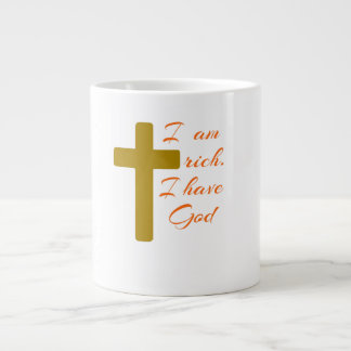 IK BEN RIJK. IK HEB GOD. GROTE KOFFIEKOP