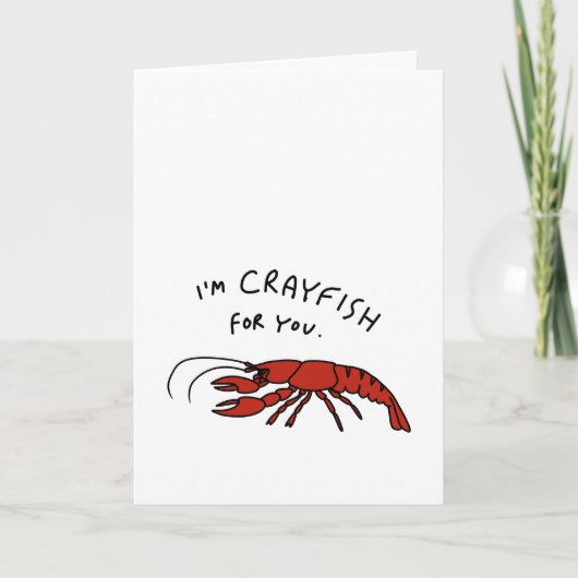 "Ik ben rivierkreeft voor jou" Valentijns Kaart (Voorkant)