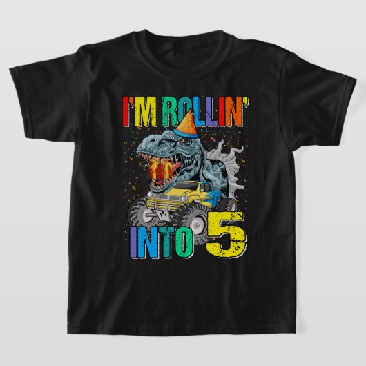 Ik ben Rollin in 5 Monster Truck 5th Birthday Shir T-shirt (Laagn)