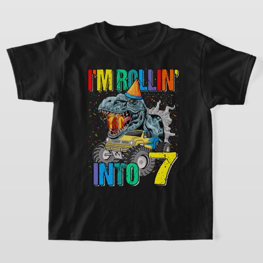 Ik ben Rollin in 7 Monster Truck 7th Birthday Shir T-shirt (Laagn)