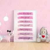 Ik ben... Roze Waterverf Inspirerend Poster