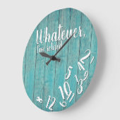 Ik ben Rustic Wood Funny Retirement Blue Grote Klok (Hoek)