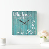 Ik ben Rustic Wood Funny Retirement Blue Vierkante Klok (Huis)