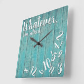 Ik ben Rustic Wood Funny Retirement Blue Vierkante Klok (Hoek)