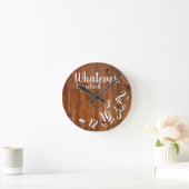 Ik ben Rustic Wood Funny Retirement Brown Ronde Klok (Huis)