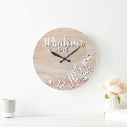 Ik ben Rustic Wood Funny Retirement Grote Klok (Huis)