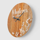 Ik ben Rustic Wood Funny Retirement Grote Klok (Hoek)