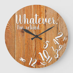 Ik ben Rustic Wood Funny Retirement Grote Klok