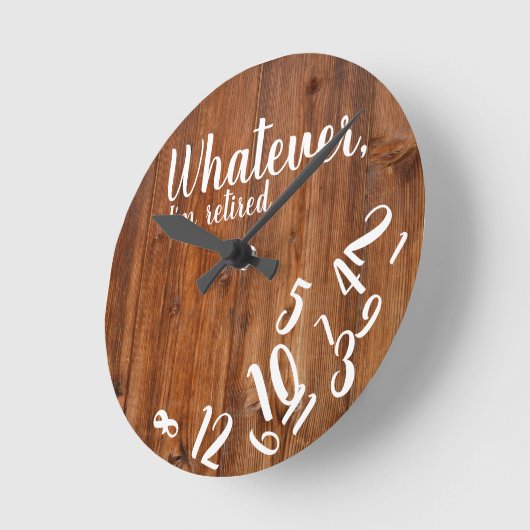 Ik ben Rustic Wood Funny Retirement Ronde Klok (Hoek)