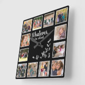 Ik ben Rustic Wood Retirement Photo Collage Vierkante Klok (Hoek)