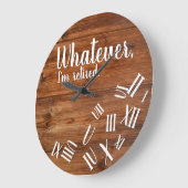 Ik ben Rustic Wood Retirement Roman Numeral Grote Klok (Hoek)